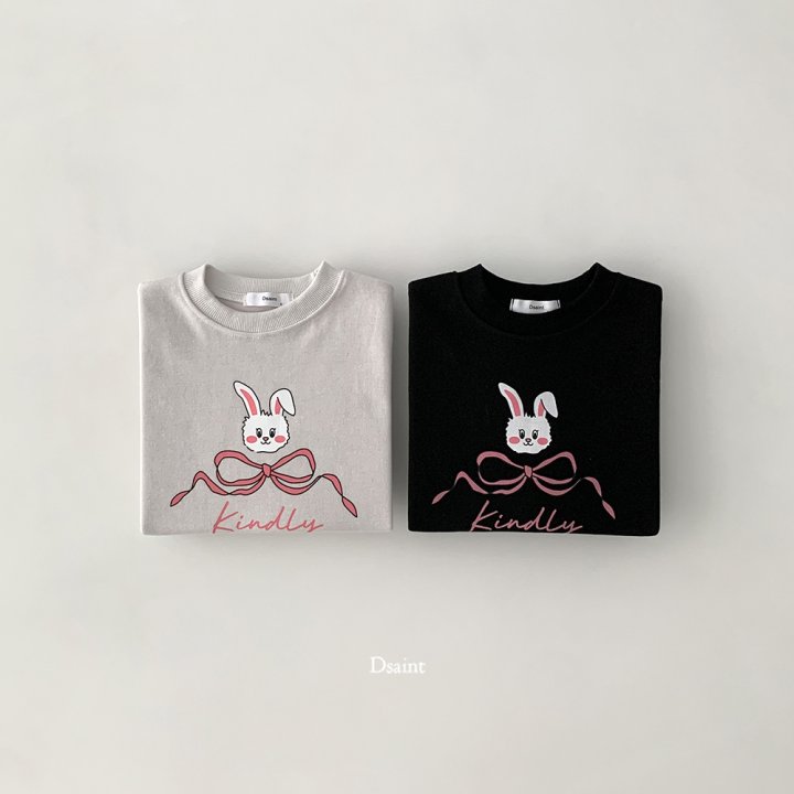 Dsaint - Korean Children Fashion - #fashionkids - Cute Bunny Ribbon Panel Sweatshirt - 7