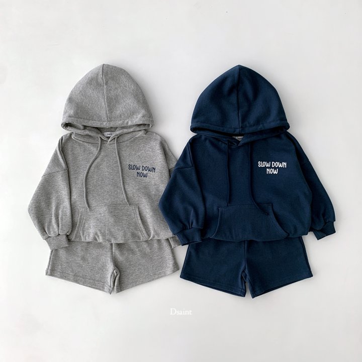Dsaint - Korean Children Fashion - #kidsshorts - Slow Down Hoodie Set