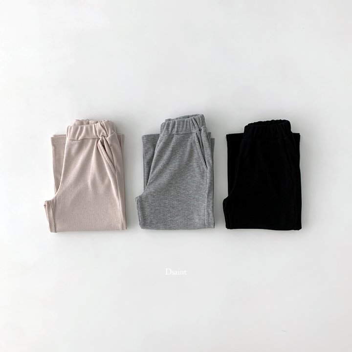 Dsaint - Korean Children Fashion - #kidsshorts - Flowy Daily Ribbed Pants - 5