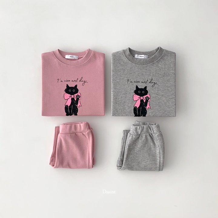 Dsaint - Korean Children Fashion - #kidsstore - Kitty Ribbon Flare Set
