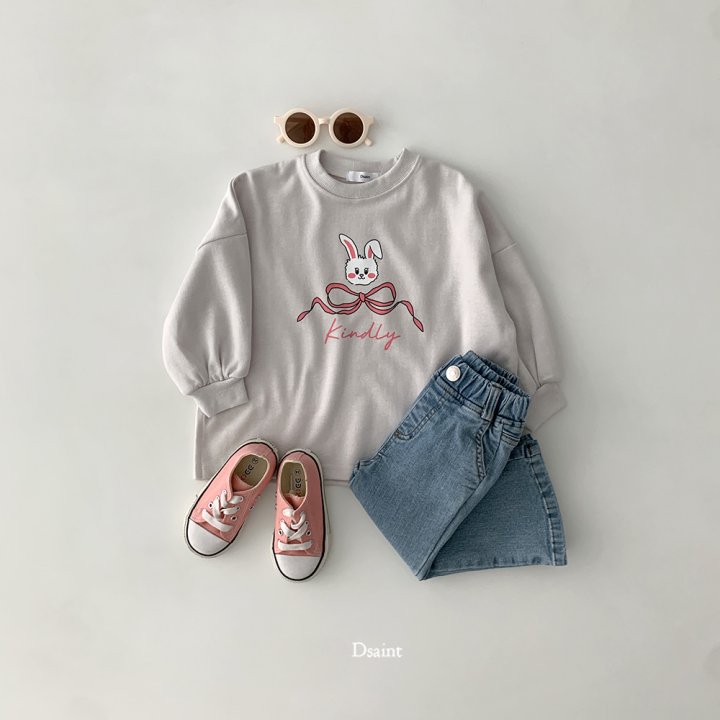 Dsaint - Korean Children Fashion - #kidsstore - Cute Bunny Ribbon Panel Sweatshirt - 9