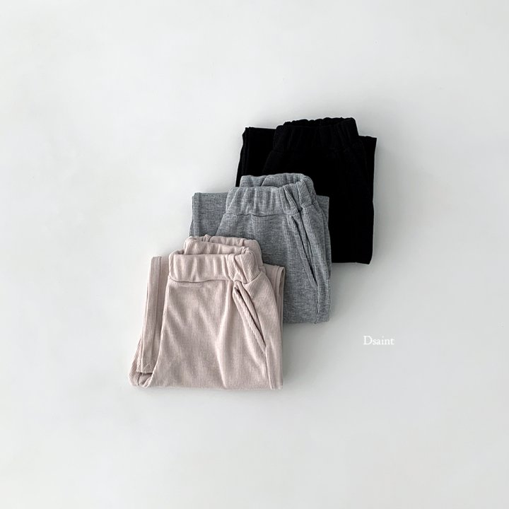 Dsaint - Korean Children Fashion - #kidsstore - Flowy Daily Ribbed Pants - 6