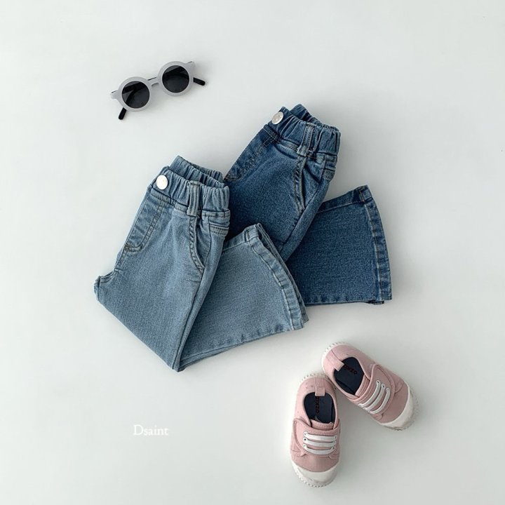 Dsaint - Korean Children Fashion - #kidzfashiontrend - Line! Bootcut Denim Pants - 7