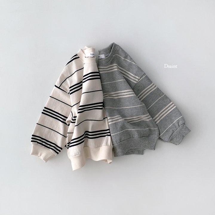 Dsaint - Korean Children Fashion - #kidzfashiontrend - Simple Stripe Sweatshirt