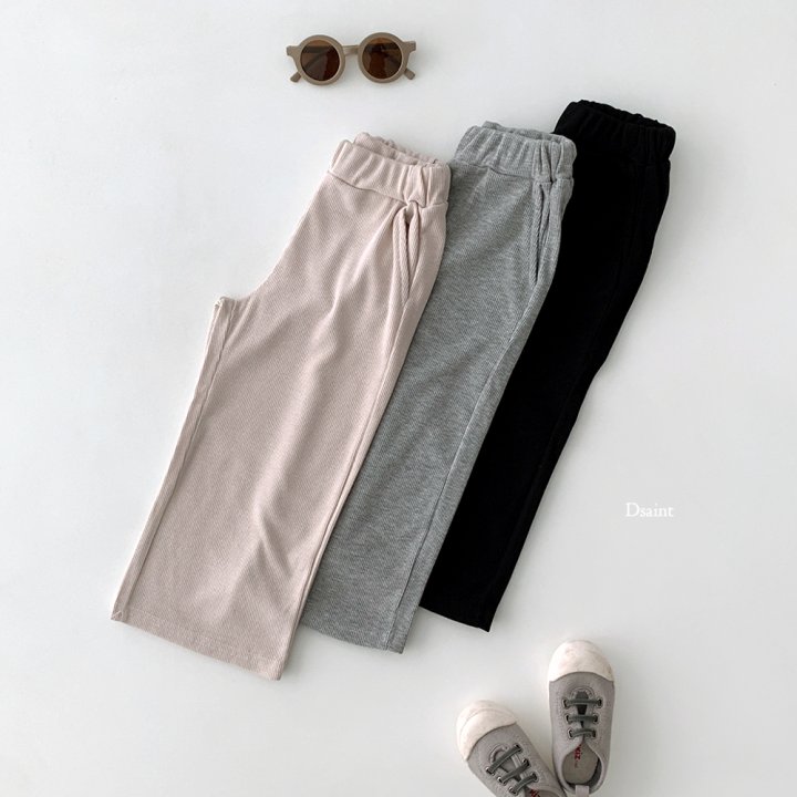 Dsaint - Korean Children Fashion - #kidzfashiontrend - Flowy Daily Ribbed Pants - 7