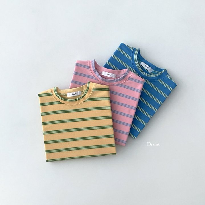 Dsaint - Korean Children Fashion - #littlefashionista - Three Stripe Tee - 3