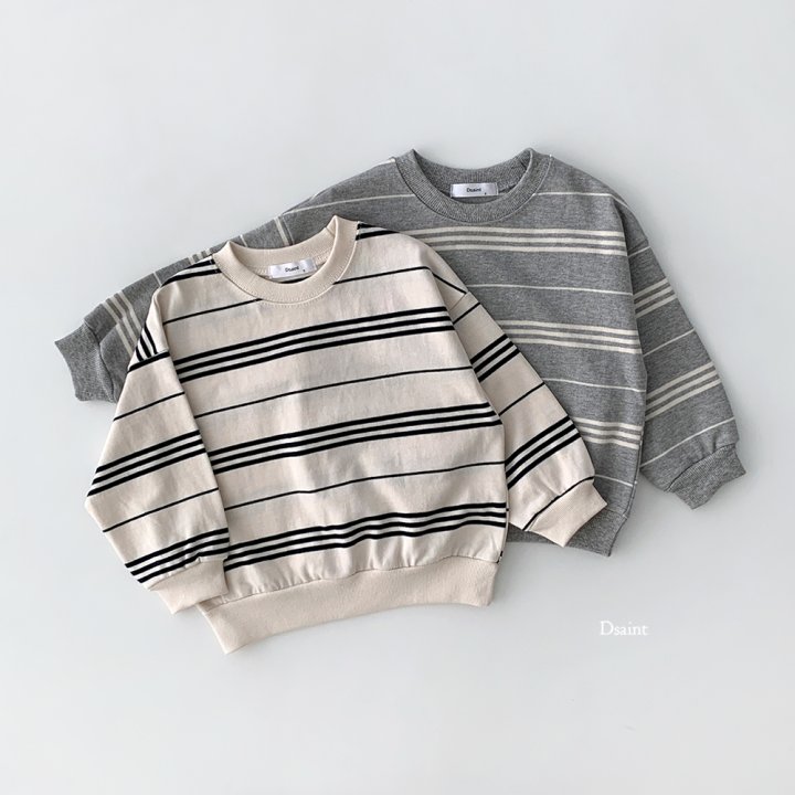 Dsaint - Korean Children Fashion - #littlefashionista - Simple Stripe Sweatshirt - 4