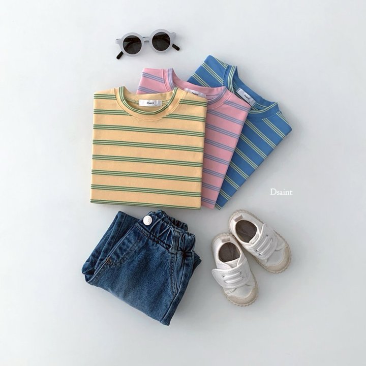 Dsaint - Korean Children Fashion - #minifashionista - Three Stripe Tee - 5