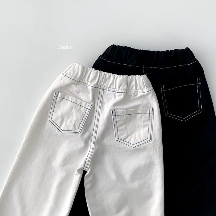 Dsaint - Korean Children Fashion - #todddlerfashion - Fit Wide Stitch Pants - 5