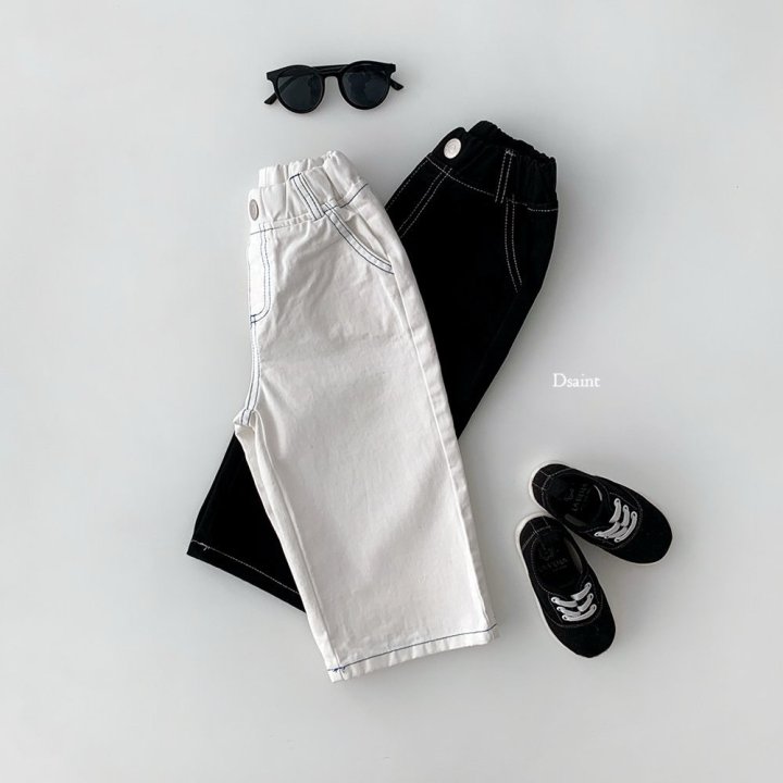 Dsaint - Korean Children Fashion - #toddlerclothing - Fit Wide Stitch Pants - 6