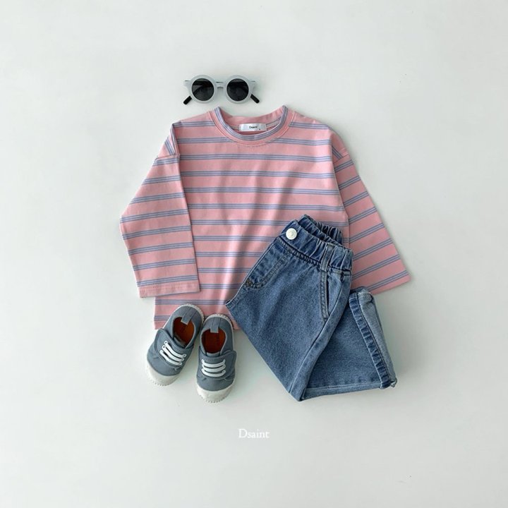 Dsaint - Korean Children Fashion - #toddlerclothing - Three Stripe Tee - 8