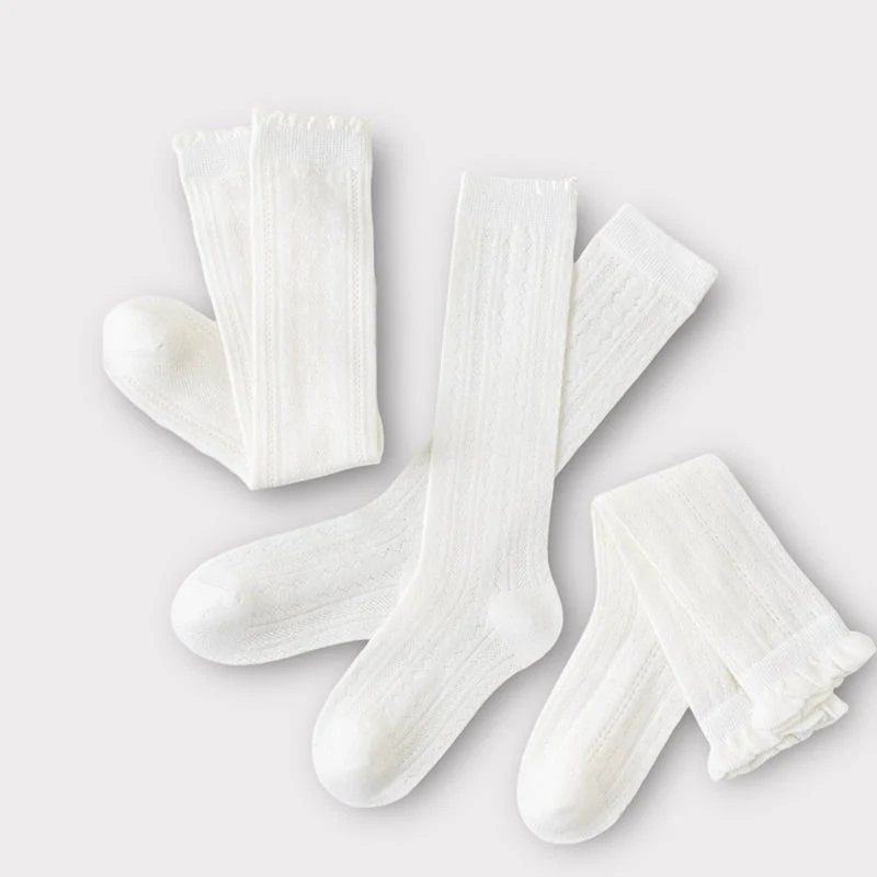 Dudie - Korean Children Fashion - #prettylittlegirls - Lovely Mesh Knee Socks Set (set of 3) - 4