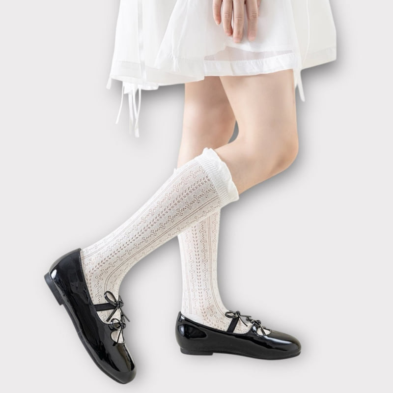 Dudie - Korean Children Fashion - #discoveringself - Lovely Mesh Knee Socks Set (set of 3) - 8