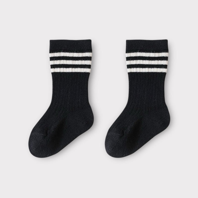 Dudie - Korean Children Fashion - #littlefashionista - Three Line Socks Set (set of 4) - 6