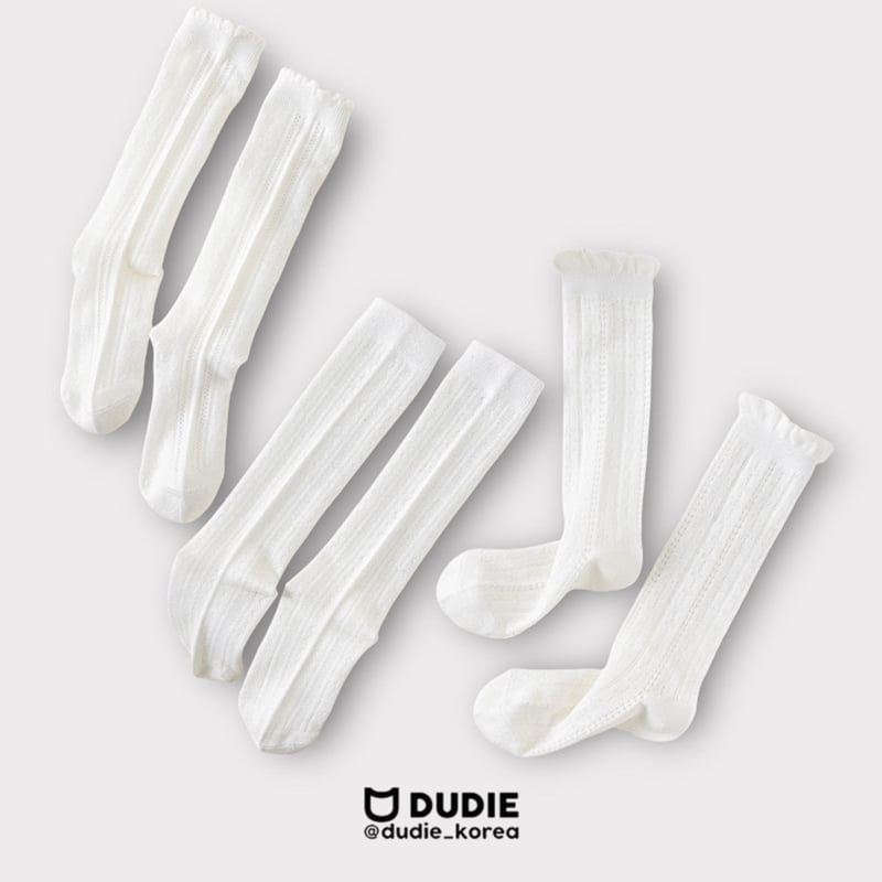 Dudie - Korean Children Fashion - #minifashionista - Lovely Mesh Knee Socks Set (set of 3) - 2