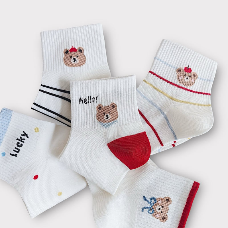 Dudie - Korean Children Fashion - #minifashionista - Hello Lucky Set (set of 5) - 12