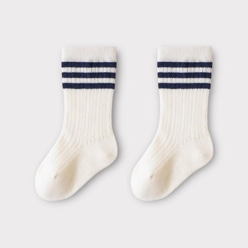 Dudie - Korean Children Fashion - #minifashionista - Three Line Socks Set (set of 4) - 8