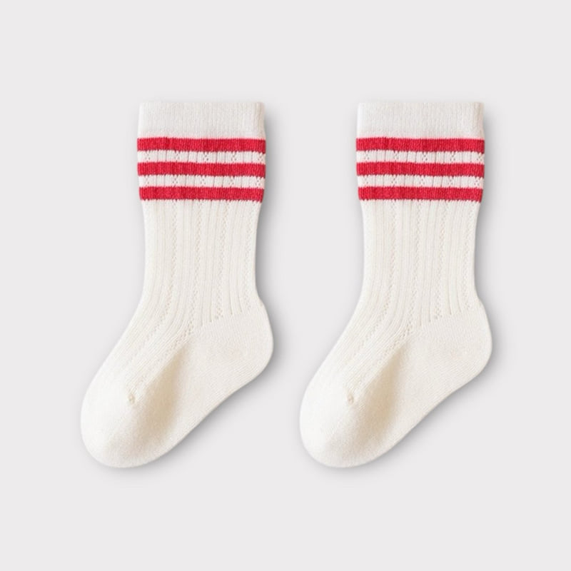 Dudie - Korean Children Fashion - #prettylittlegirls - Three Line Socks Set (set of 4) - 9