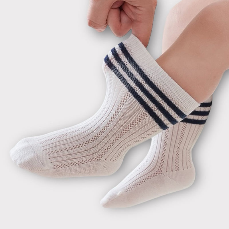 Dudie - Korean Children Fashion - #toddlerclothing - Three Line Socks Set (set of 4) - 11