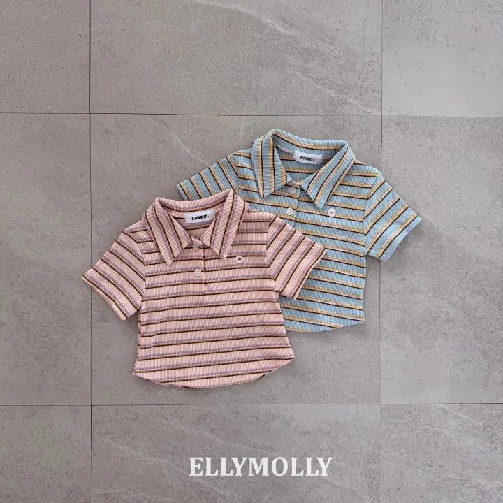 Ellymolly - Korean Children Fashion - #childofig - Sky Collar Tee
