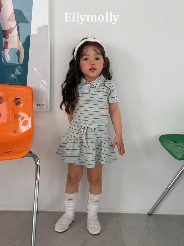 Ellymolly - Korean Children Fashion - #designkidswear - Sky Frill Skirt - 5