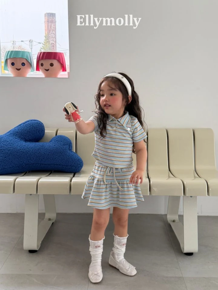 Ellymolly - Korean Children Fashion - #fashionkids - Sky Frill Skirt - 7