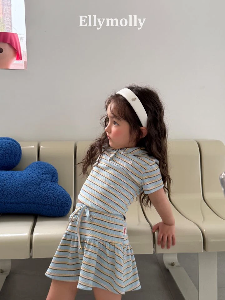 Ellymolly - Korean Children Fashion - #kidsstore - Sky Collar Tee - 8
