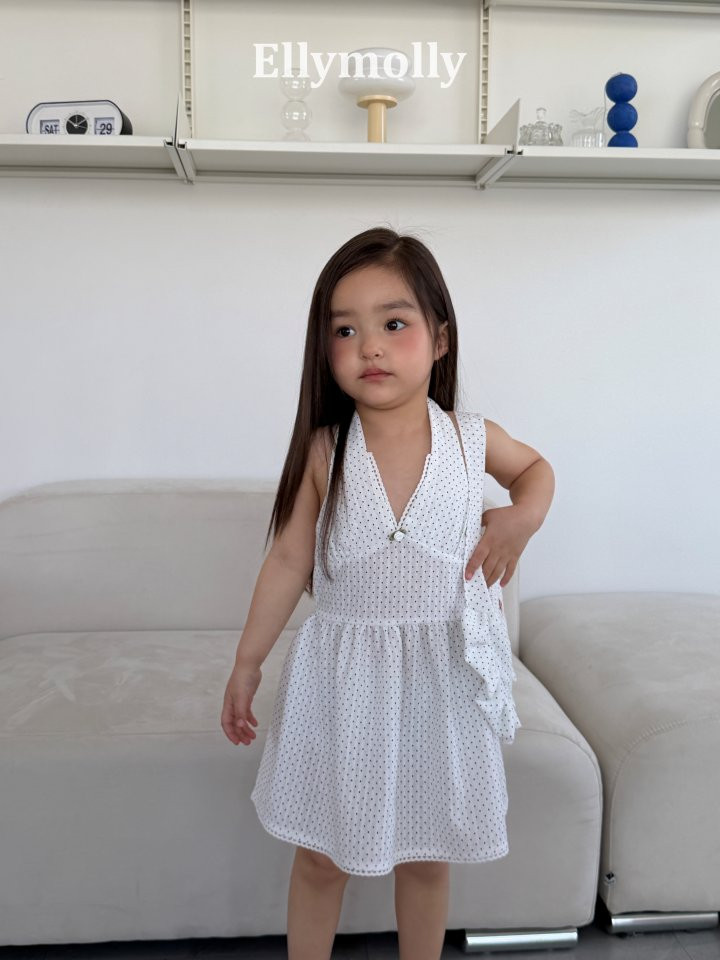 Ellymolly - Korean Children Fashion - #littlefashionista - Dot Halter One-piece - 8