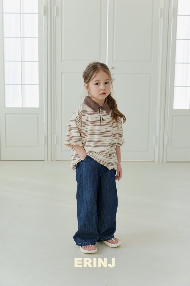 Erin J - Korean Children Fashion - #designkidswear - Striped Collar Tee - 8