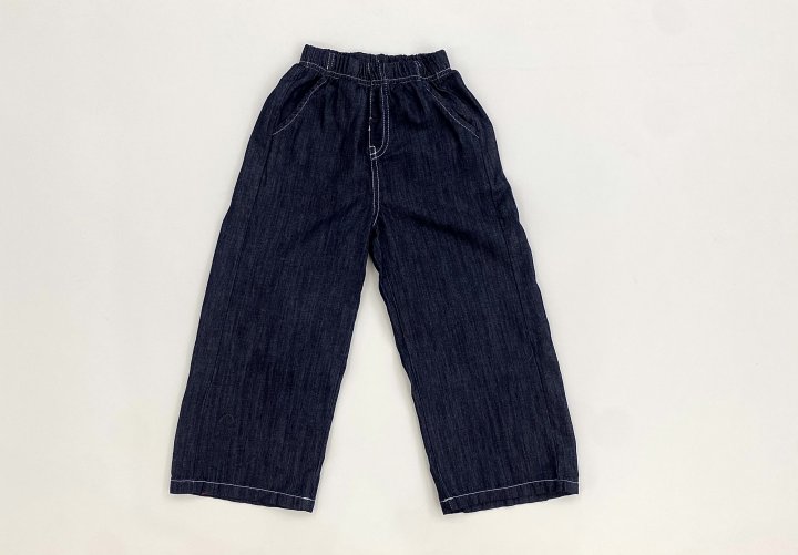 Erin J - Korean Children Fashion - #childrensboutique - Viscose Wide Denim Pants - 4