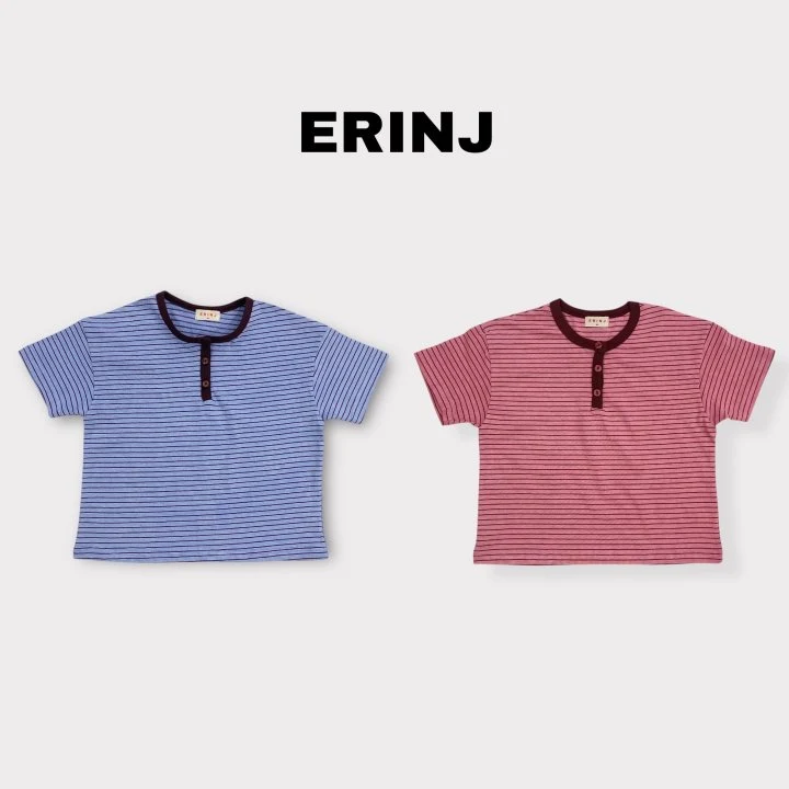 Erin J - Korean Children Fashion - #fashionkids - Henley Neck Pigment Tee - 3