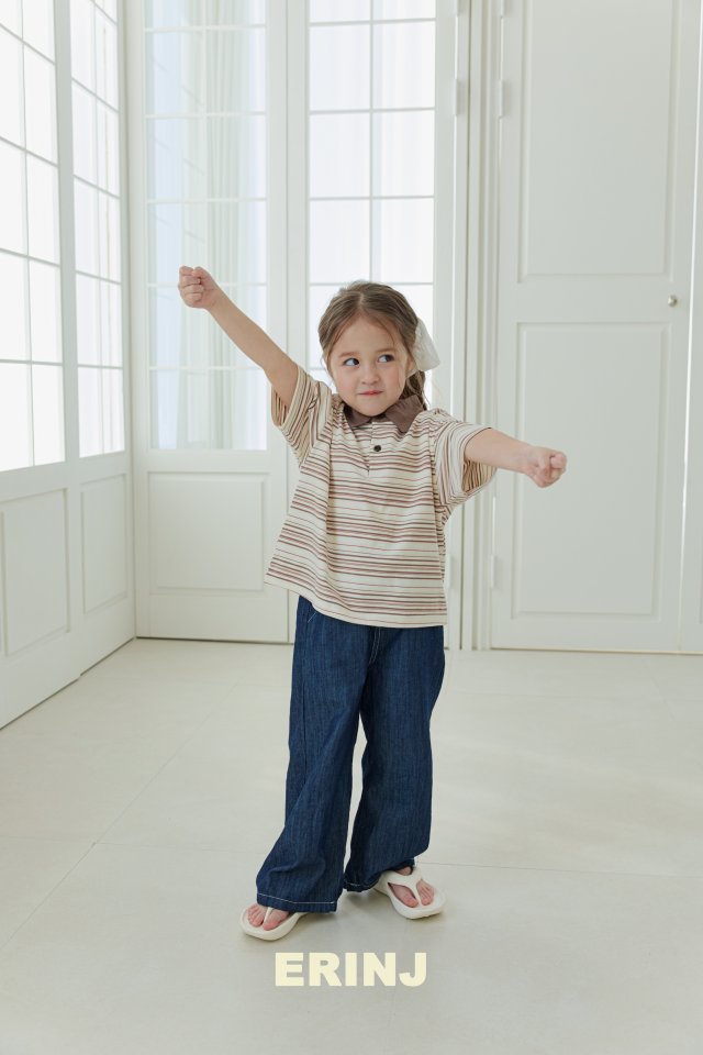 Erin J - Korean Children Fashion - #kidsshorts - Striped Collar Tee - 11