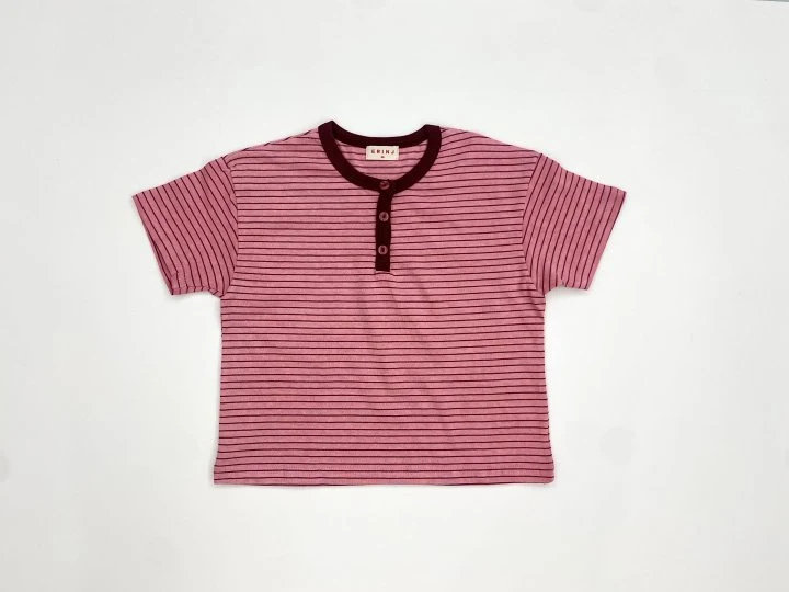 Erin J - Korean Children Fashion - #fashionkids - Henley Neck Pigment Tee - 4