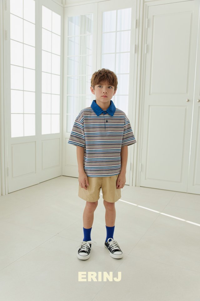 Erin J - Korean Children Fashion - #kidsstore - Striped Collar Tee - 12