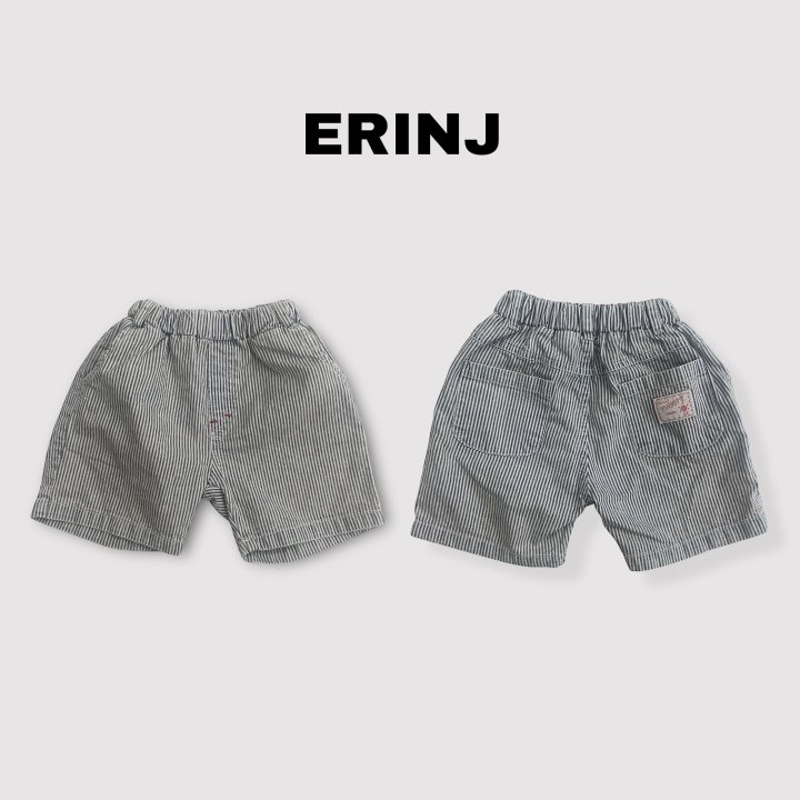 Erin J - Korean Children Fashion - #littlefashionista - Striped Denim Shorts