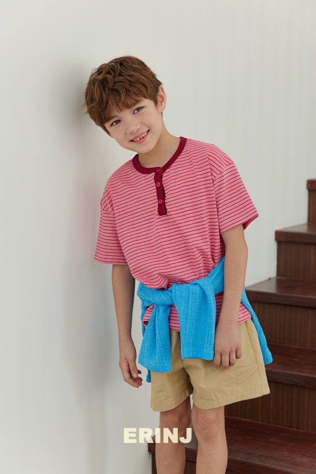 Erin J - Korean Children Fashion - #minifashionista - Henley Neck Pigment Tee - 10