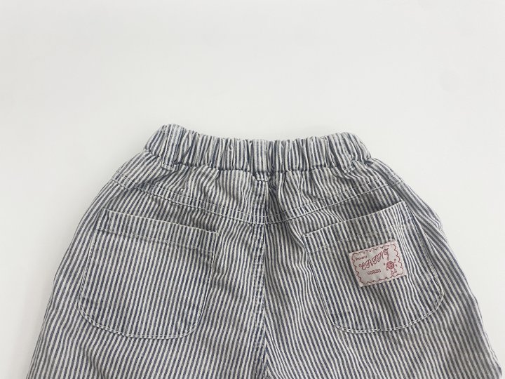 Erin J - Korean Children Fashion - #stylishchildhood - Striped Denim Shorts - 7