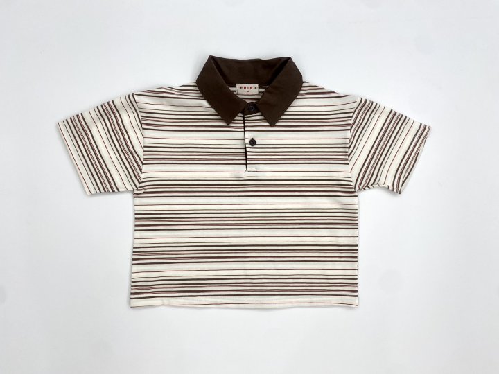 Erin J - Korean Children Fashion - #stylishchildhood - Striped Collar Tee - 5