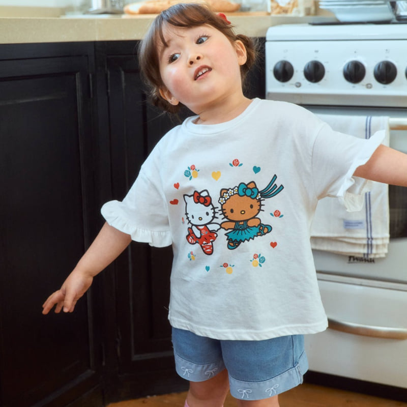 Firstblue - Korean Children Fashion - #Kfashion4kids - Ballet Cat Frill Tee - 3