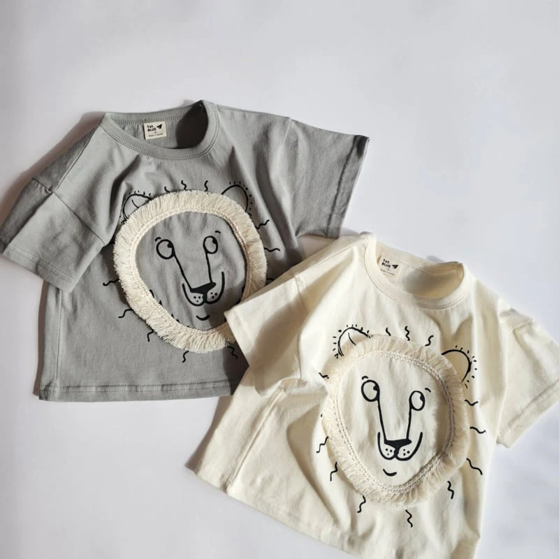 Firstblue - Korean Children Fashion - #childofig - Tassel Lion Short Sleeve Tee - 10