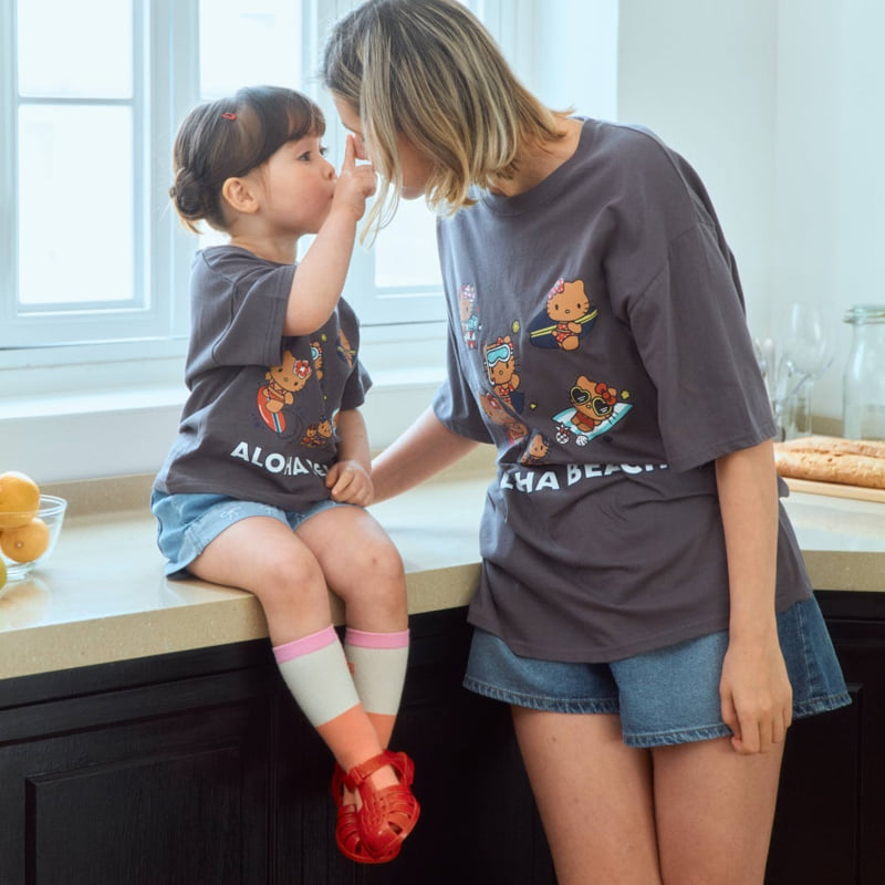 Firstblue - Korean Children Fashion - #childrensboutique - Surfing Cats Short Sleeve Tee - 3
