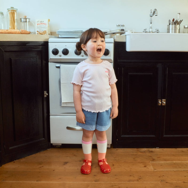 Firstblue - Korean Children Fashion - #childrensboutique - Heart Ribbon Short Sleeve Tee - 8