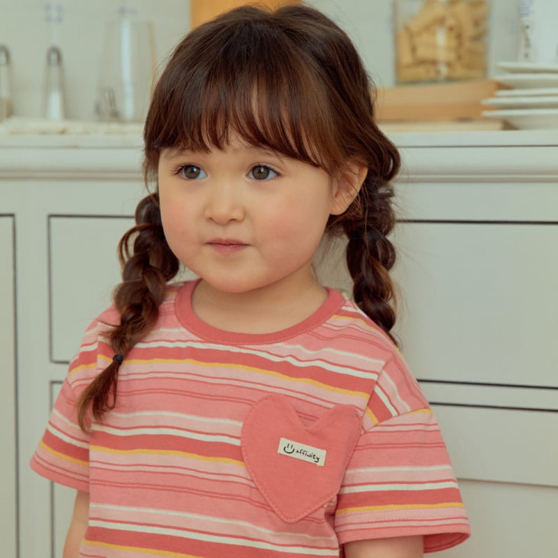 Firstblue - Korean Children Fashion - #childrensboutique - Heart Pocket Stripe Tee - 7