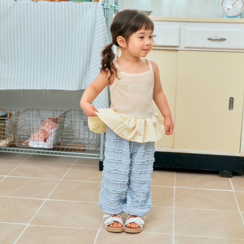 Firstblue - Korean Children Fashion - #childrensboutique - Ribbed Balloon Sleeveless Tee - 6
