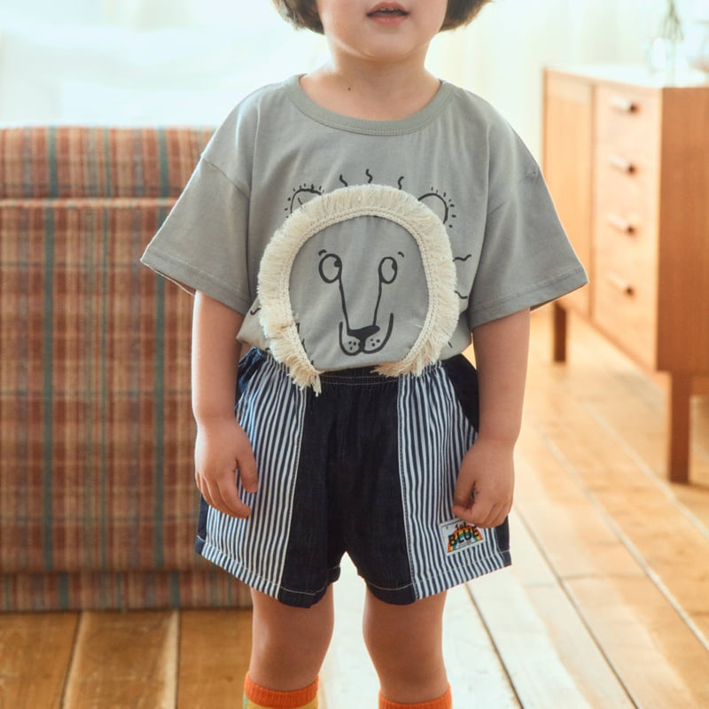 Firstblue - Korean Children Fashion - #childrensboutique - Vintage Combi Denim Shorts - 6