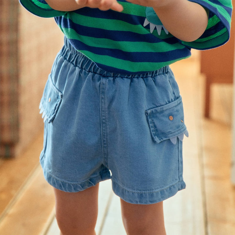 Firstblue - Korean Children Fashion - #childofig - Shark Denim Shorts - 4