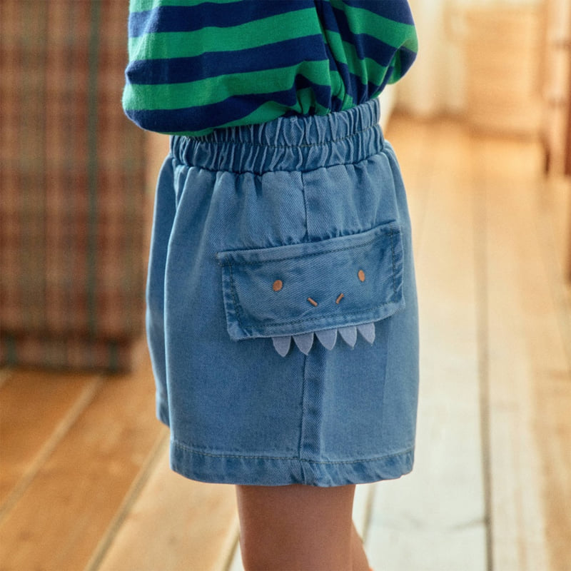 Firstblue - Korean Children Fashion - #designkidswear - Shark Denim Shorts - 5