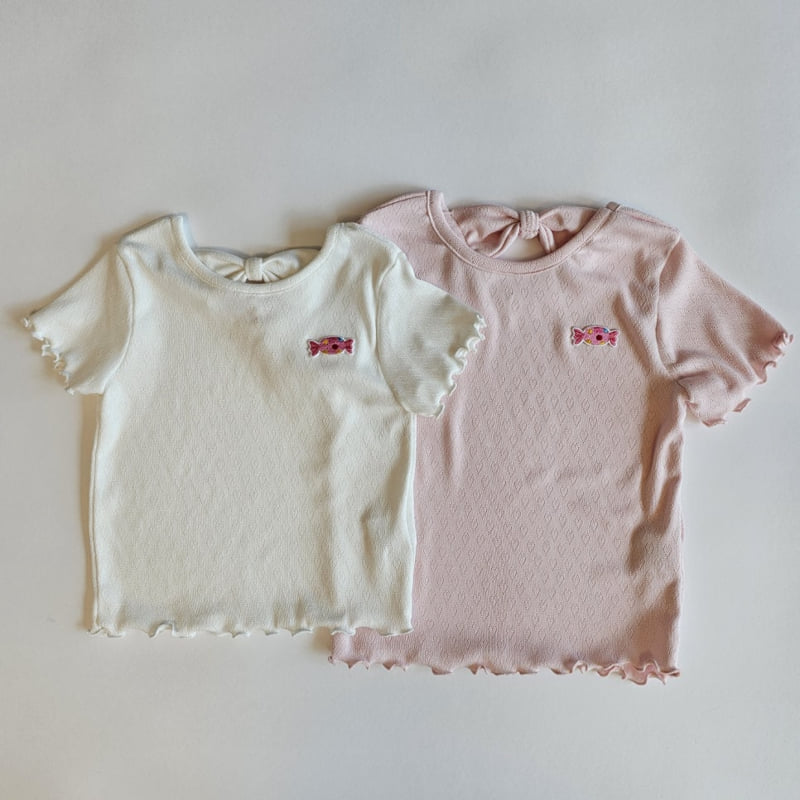 Firstblue - Korean Children Fashion - #discoveringself - Heart Ribbon Short Sleeve Tee - 10