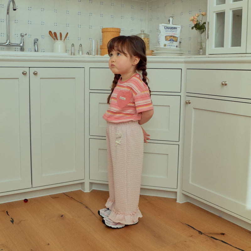 Firstblue - Korean Children Fashion - #discoveringself - Heart Pocket Stripe Tee - 9
