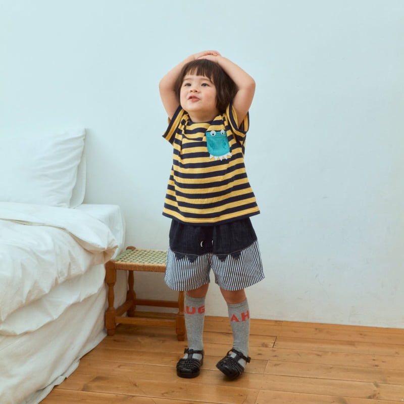 Firstblue - Korean Children Fashion - #fashionkids - Vintage Dino Denim Shorts - 8